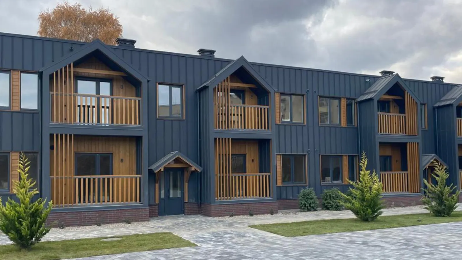 Visualisierung eines Mehrfamilienhauses mit 698 m² in Holztafelbauweise