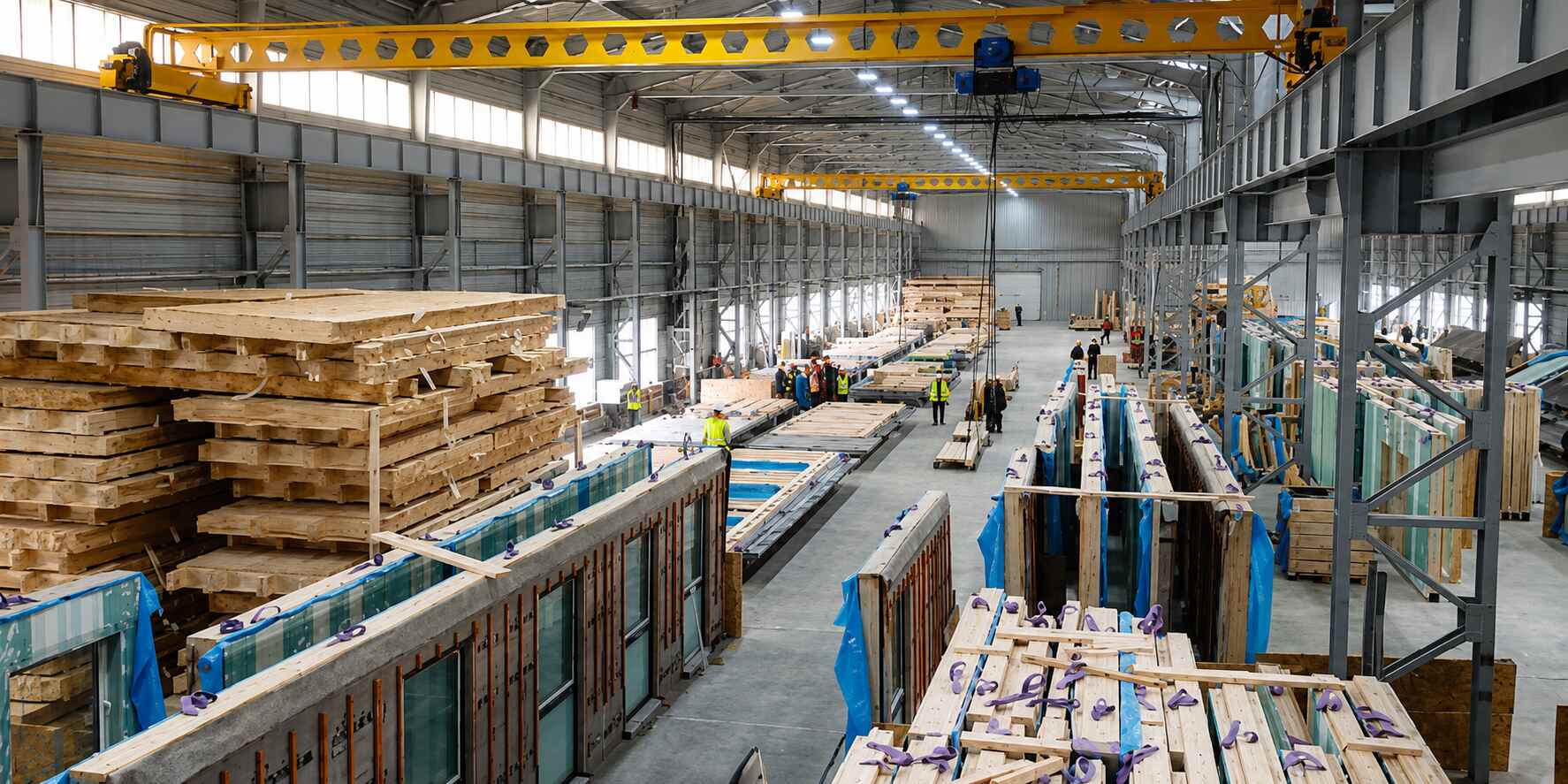 ZIBRANO Werkshalle für die Produktion vorgefertigter Holzbauelemente
